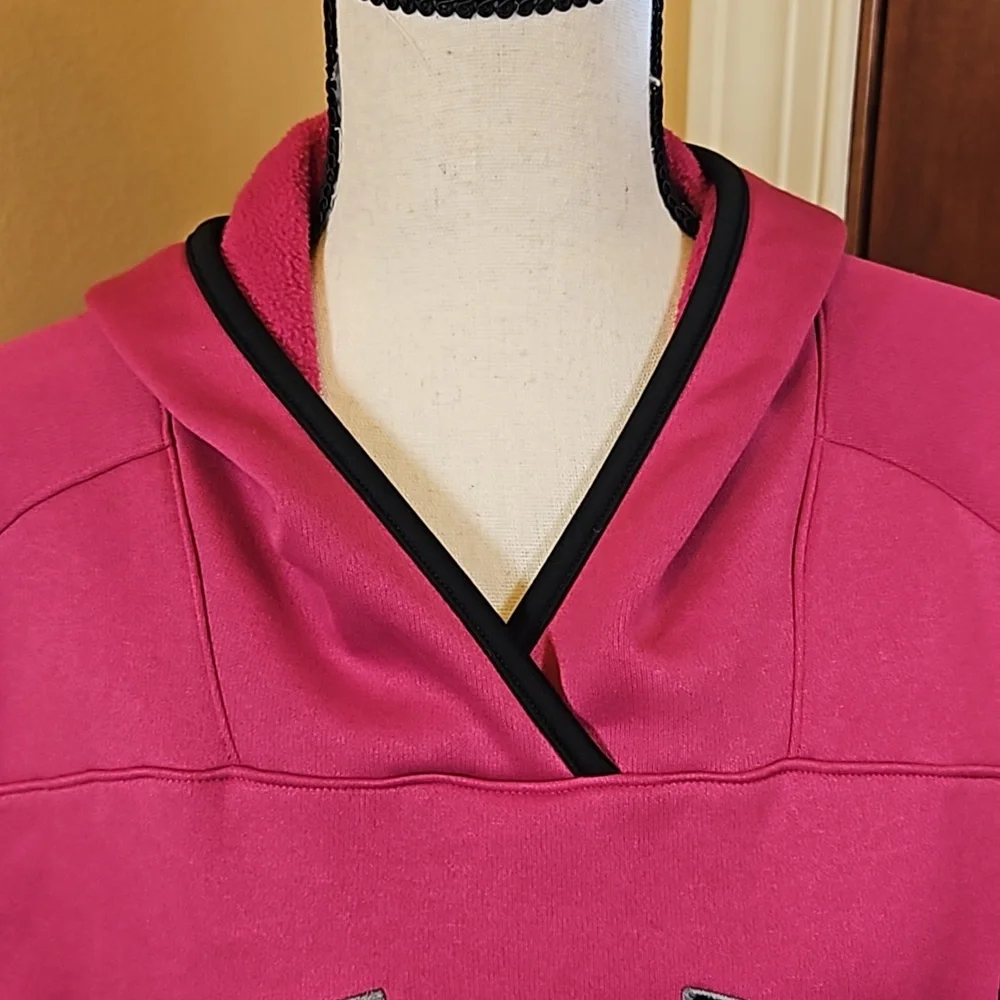 UNDER ARMOUR HOODIE SWEATSHIRT PURPLE BLACK MEDIUM ATHLETIC UA - Picture 2 of 12